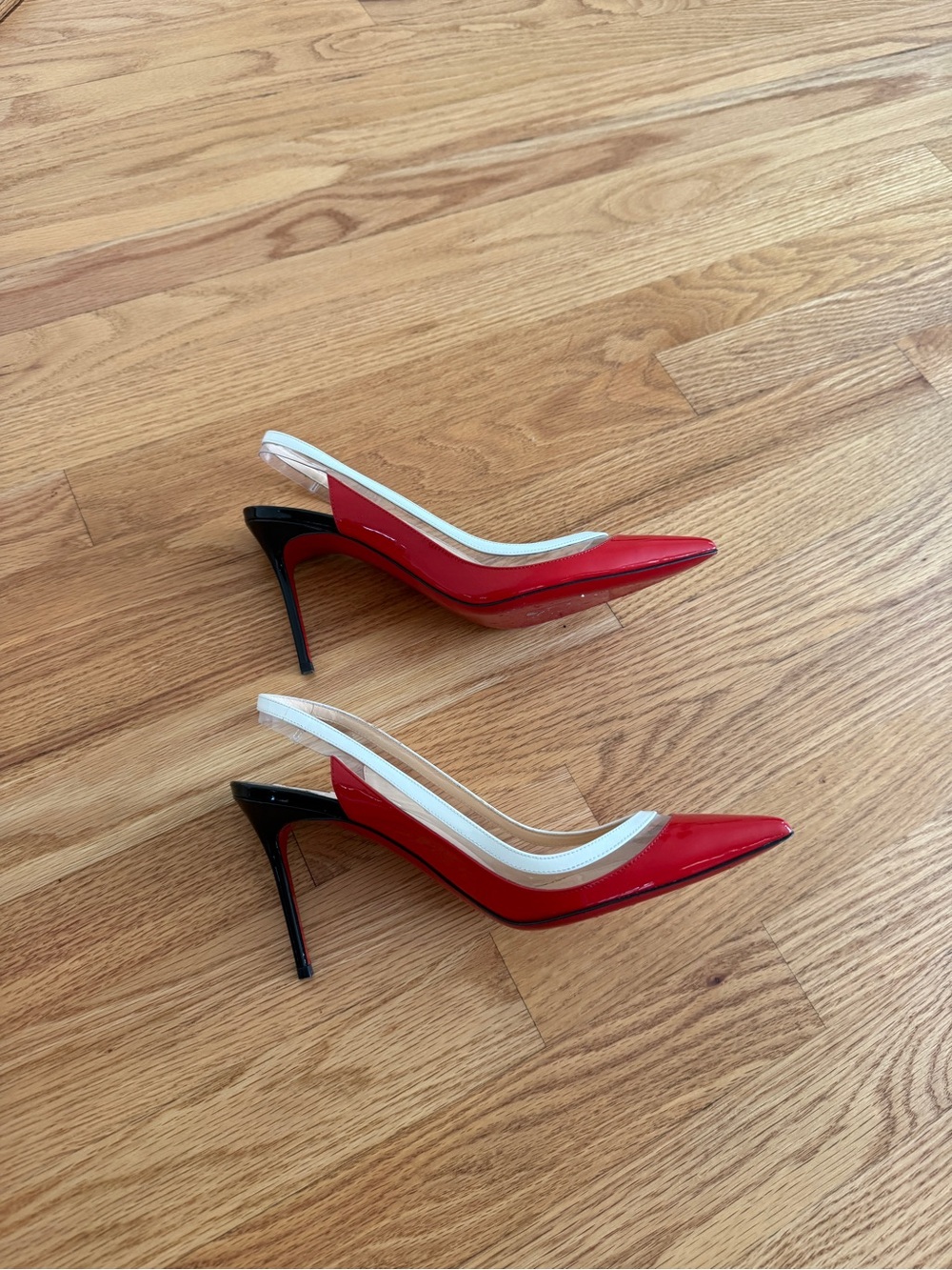 Christian Louboutin Paulina Sling 85 Patent/PVC Version Corazon - Picture 4 of 10